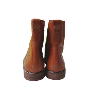 Madewell Brown Leather Lace-Up Combat Ankle Boots Women’s Size 10 Minimalist