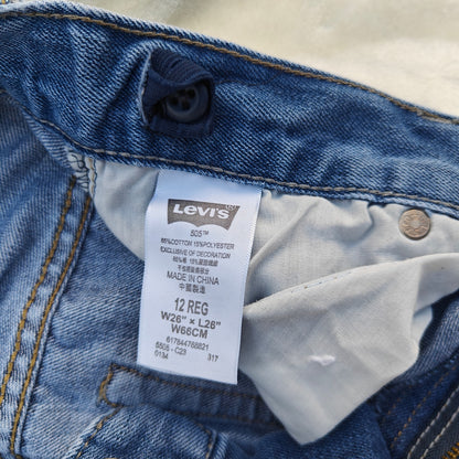 Levi’s Kids 505 12 Regular Straight Jeans Blue W28 L26 Adjustable Waist