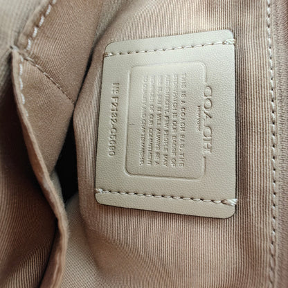 Coach Pebbled Leather Zip-Top Tote Bag – Chalk/Off-White, Gold Hardware, Front Zip Pocket & Hangtag