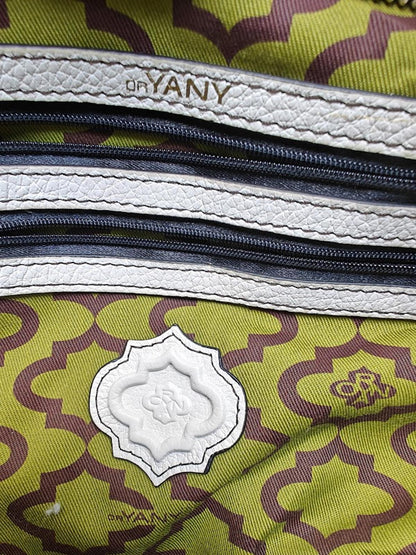 Oryany White Leather Shoulder Bag with Gold Hardware