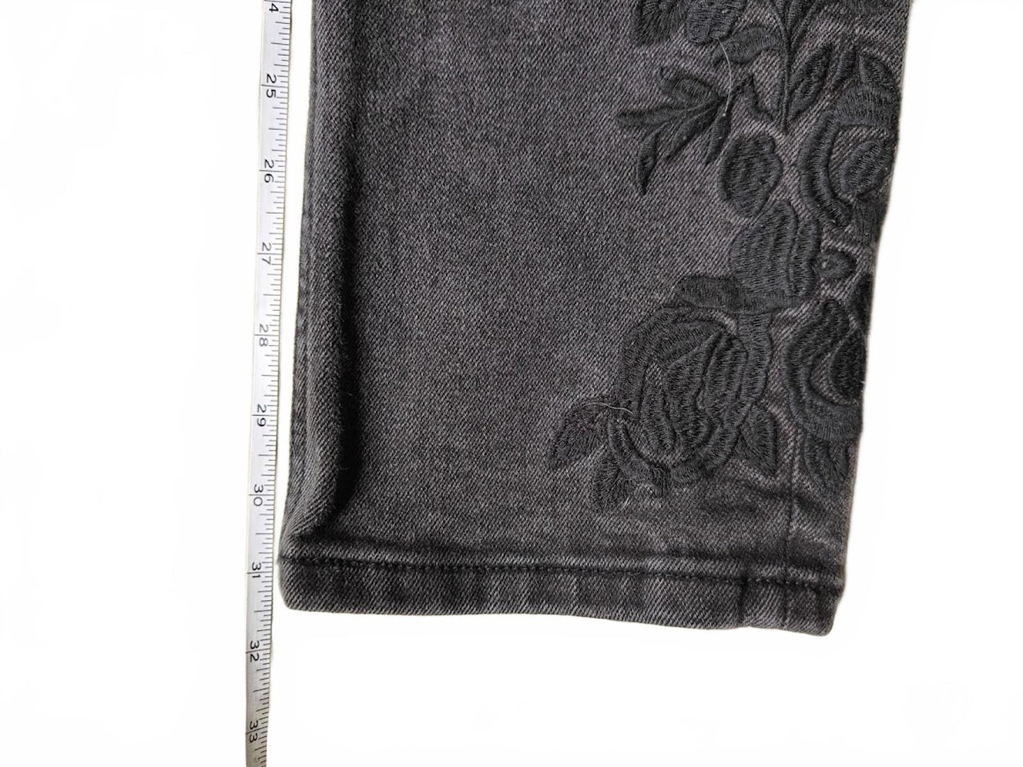Guess Men's Slim Tapered Gray Embroidered Jeans - Size 36/32