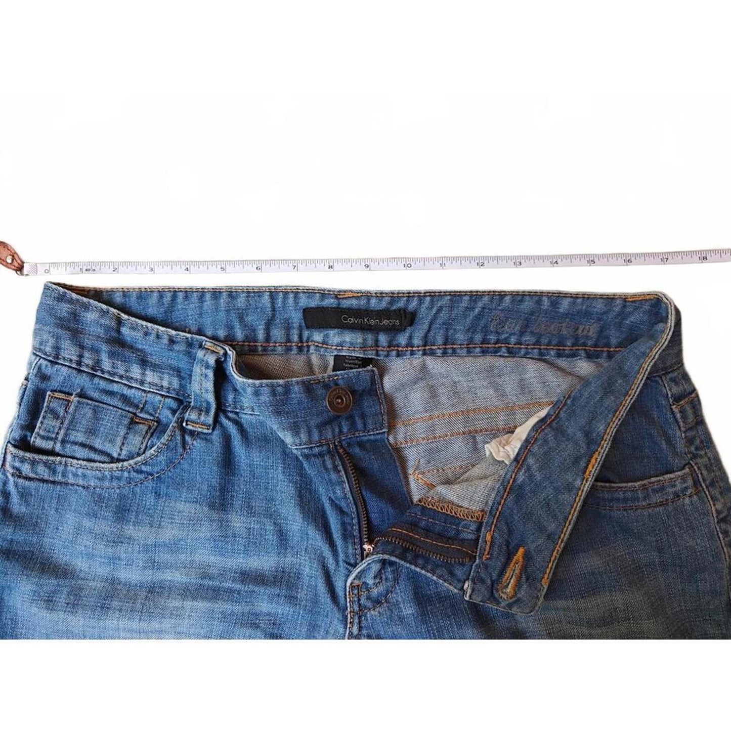 Calvin Klein Straight Leg Mid Rise Jeans - Size 10