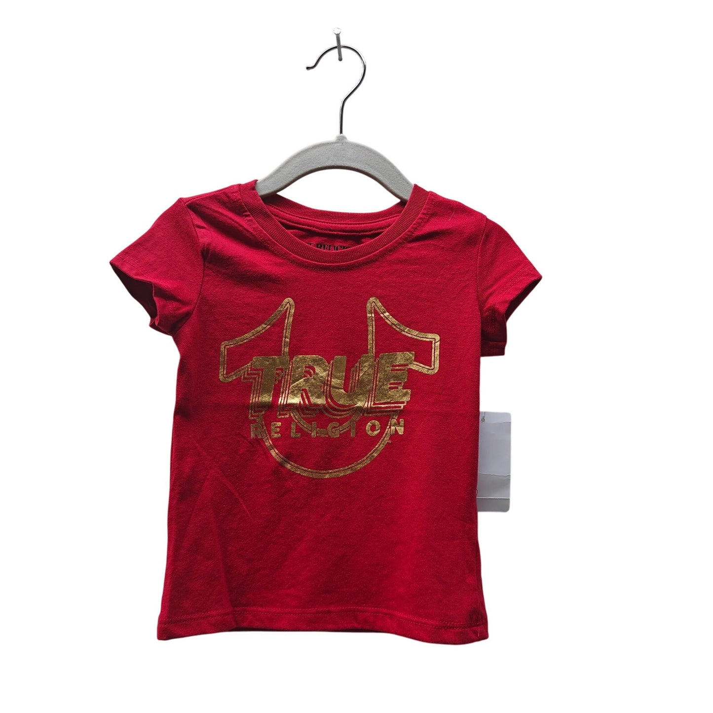 True Religion Baby Tee 2T NWT Red Gold Horseshoe Logo Short Sleeve