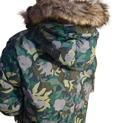 Eddie Bauer Women’s XXL Camo Down Puffer Parka Faux-Fur Hood