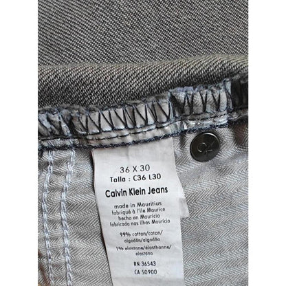 Calvin Klein Men's Straight Leg Gray Jeans - Size 36/30