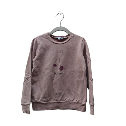 So Loved Kids Sweatshirt Size 6 Mauve Cherry Graphic Cozy Pullover