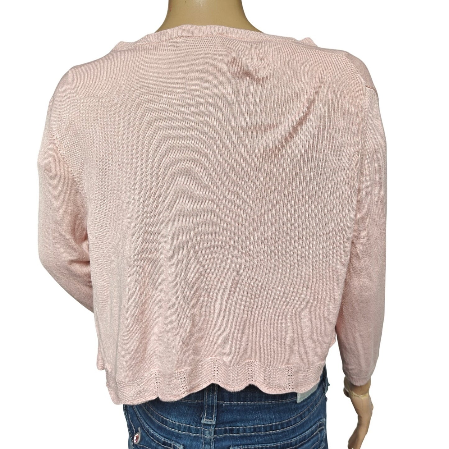 LOFT Outlet Pink Open-Front Cardigan Sweater M Lightweight Rayon