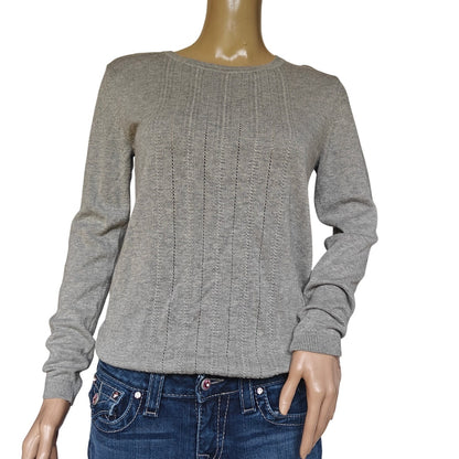 Banana Republic Gray Pointelle Crewneck Sweater Women’s Small