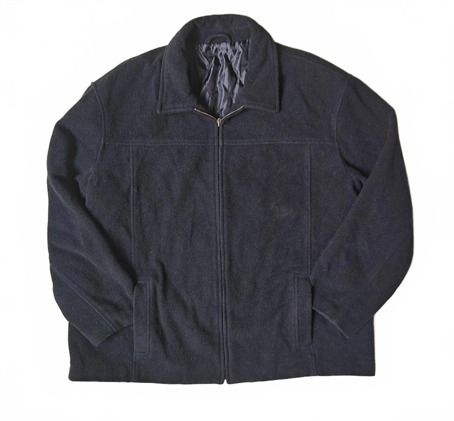 Covington Men’s Full Zip Wool Jacket Black Warm Casual Outerwear Size XXL