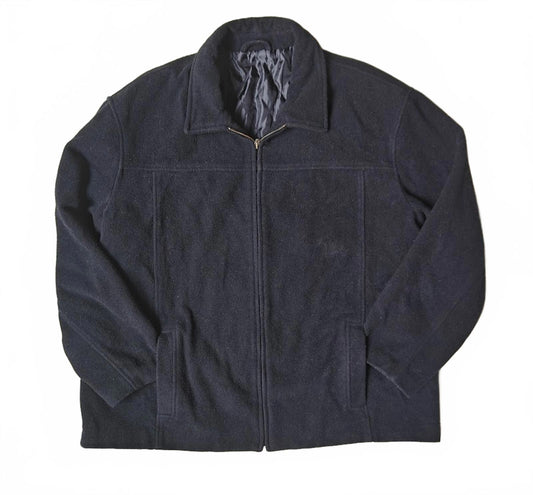 Covington Men’s Full Zip Wool Jacket Black Warm Casual Outerwear Size XXL