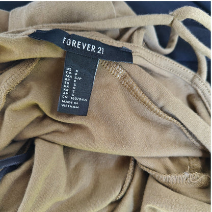Forever 21 Olive Green Fit & Flare Mini Dress Spaghetti Strap Skater Style