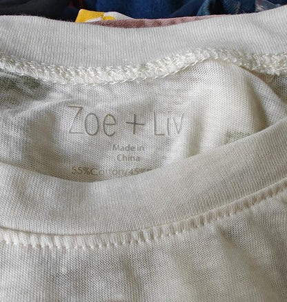 Zoe + Liv White Sheer Saguaro Cactus Tee – Size XL