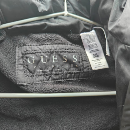 GUESS Girls Black Puffer Jacket Faux-Fur Hood Quilted Warm Winter Coat