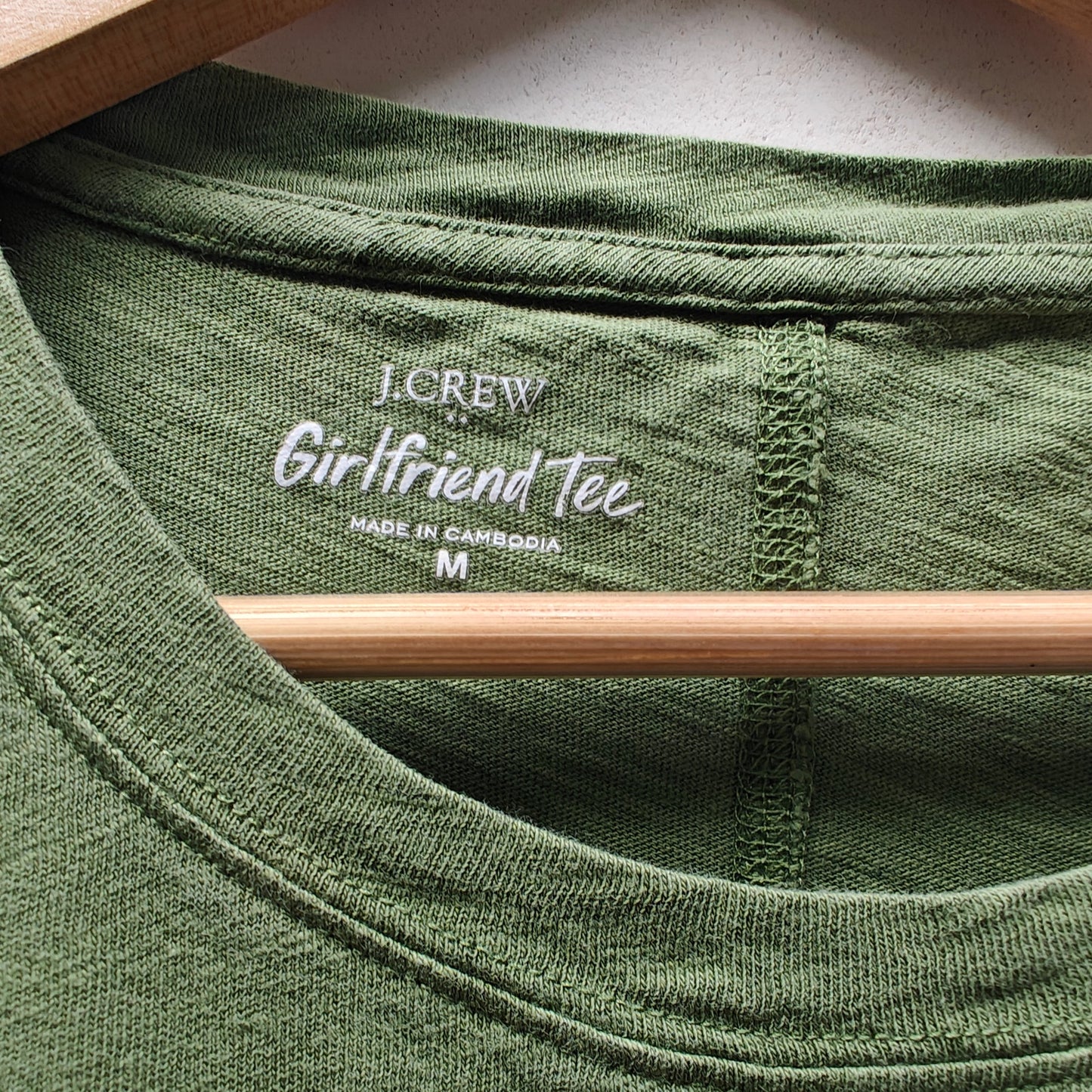 J.Crew Girlfriend Tee Olive Green Slub Cotton Short Sleeve Crewneck